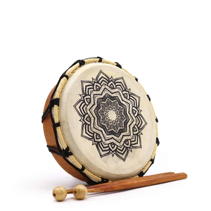 Supplier Manufacture Custom Requirement Logo High Quality Reproduction Unisex Tambourine Handmade Sheepskin Birch Wood Co Tune - Product Image 2
