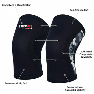 Manchons de compression pour coudes Rexfit Sport, néoprène 5 mm, soutien pour la musculation, l'haltérophilie et l'entraînement en salle de sport, unisexe - Product Image 3