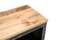 Meuble TV antique en fer/WD avec porte en verre, aspect raffiné, meubles pour la maison