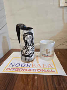 Jarra de cerveza de cuerno natural de alta calidad hecha a mano estilo animal vikingo acentos ecológicos para el hogar para artesanías naturales al por mayor - Product Image 5