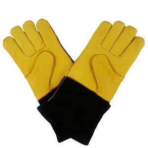 Winter Thickened Driver's Gloves Cowhide Fleece Wear-resistant Heat-resistant Full Cuff Hand Protection Labor Protection Gloves - Product Image 5