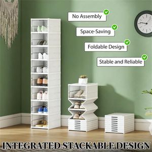 Scatola Portascarpe in Plastica Bianca e Scaffale Portascarpe Versatile dal Design Funzionale - Product Image 2