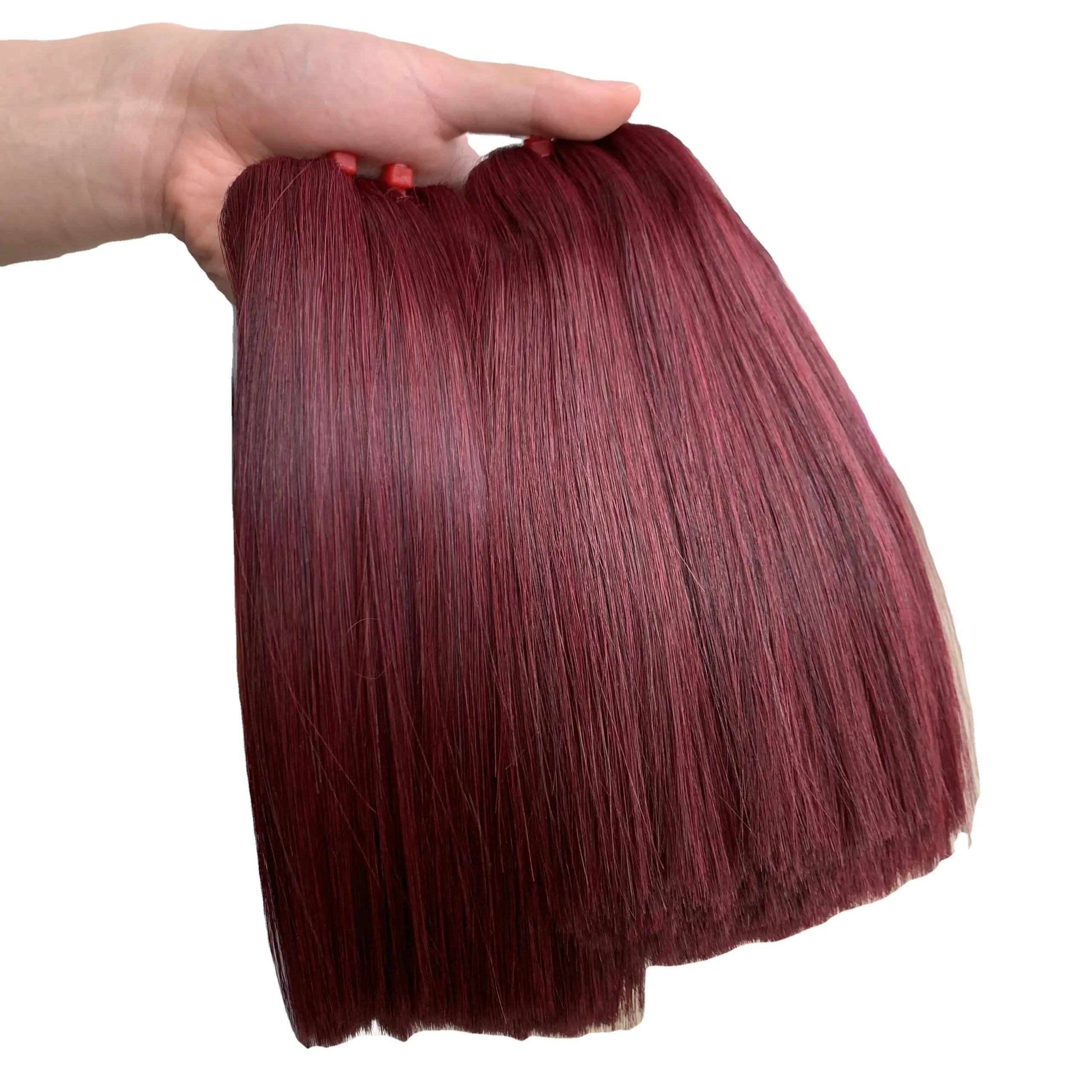 Ombre brown red color Bone straight hair super double drawn bundles and closure Human Hair soft silky remy hair Wholesale prices