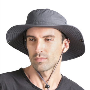 Sombrero de pesca transpirable para exteriores, gorra para el sol con ala ancha, tela de secado rápido, cordón ajustable para la barbilla para uso activo - Product Image 5