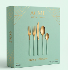 Mintgold – ensemble de couverts bicolores en acier inoxydable, 4 pièces, manches vert menthe satiné, lavable au lave-vaisselle, pour vaisselle de mariage et de fête - Product Image 5
