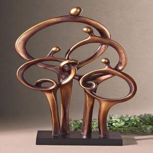 Escultura artística de aluminio fundido que simboliza la unidad, la fuerza, la estructura elegante y la maestría artesanal contemporánea. - Product Image 3