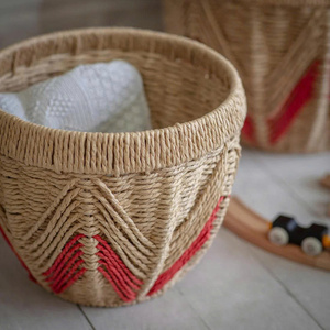 aper Rope Woven <b>Storage</b> Basket Decorative Organizer <b>Bin</b> for Home Nursery Shelf Closet Bathroom Minimalist <b>Storage</b> Basket OEM ODM - Product Image 3
