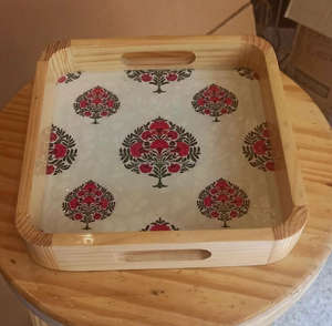 Plateau de service carré en bambou moderne et léger pour café, thé, salle à manger, décor de cuisine par Falak World Export - Product Image 3