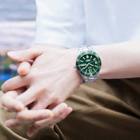 Montre mécanique automatique de plongée de luxe I&W CARNIVAL pour hommes, boîtier et bracelet en acier inoxydable