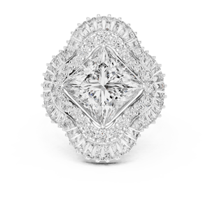 10K Bridal <b>Ring</b> <b>Set</b> in <b>Silver</b> with Matching CZ Band - Product Image 5