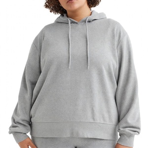 Wholesale Heavyweight <b>Plain</b> <b>Grey</b> Cotton Fleece Streetwear Lined Breathable <b>Hoodie</b> Casual Long Sleeve Drop Shoulder Pullover - Product Image 1