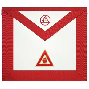 Delantal de Oficial de Capítulo del Arco Real de Primera Silla, Bordado a Máquina Rojo, Regalia Masónica, Delantal Ceremonial Premium para Francmasonería - Product Image 5
