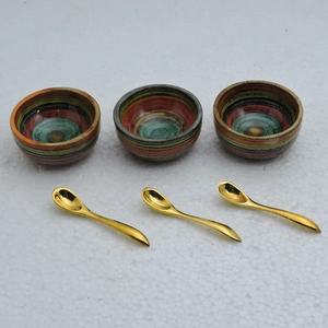 Logotipo y embalaje de tamaño personalizado, alta calidad, precio barato, esmalte Natural, vajilla de colores de madera, Bol para ensalada - Product Image 5