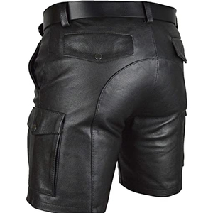 Shorts de course pour hommes en cuir de vachette, fabriqués en usine, de haute qualité, écologiques, teinture unie, style décontracté unique, séchage rapide, imperméables - Product Image 5