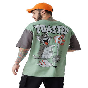 Ropa Camiseta con estampado personalizado Algodón DTG Estampado Moda Retro fuera del hombro Boxy Street Heavyweight Hombres camiseta - Product Image 3