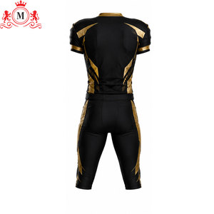 Impression par sublimation or noir, matériau polyester de haute qualité, service OEM, uniforme de football américain - Product Image 2