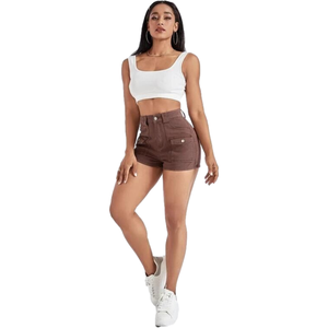 Shorts de mezclilla de tiro alto para mujer, pantalones cortos ajustados sexys de algodón para chicas jóvenes, shorts de mezclilla de verano para mujer - Product Image 3