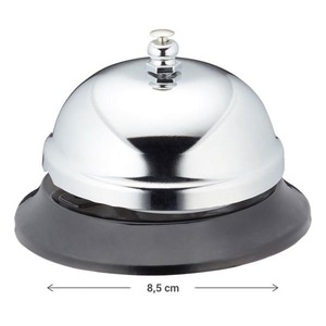 Satin Finish Metal Table <b>Bell</b> Smooth Texture Counter Ring <b>Bell</b> Elegant Desk <b>Bell</b> for Reception Restaurant <b>Service</b> and Gifting Us - Product Image 1