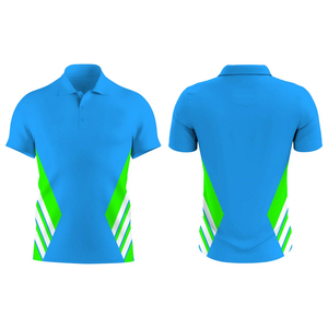 Polo pour homme en polyester et coton de haute qualité, motif uni, manches courtes, respirant, vente en gros - Product Image 4