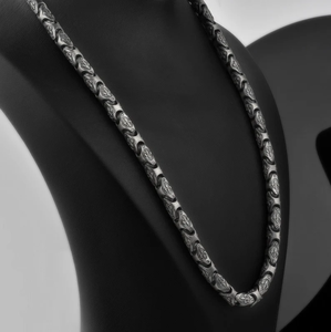 Collier chaîne Figaro en argent sterling 925 massif plaqué noir pour homme, style hip-hop, à porter au quotidien, idéal comme cadeau - Product Image 1
