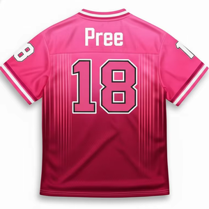 Maillot de football américain personnalisé avec logo et numéro brodés, respirant, manches courtes, polyester, pour entraînement et matchs sportifs - Product Image 2