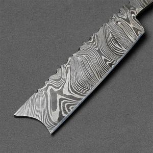 Jexmoo DIY OEM Navaja de Afeitar Recta Multifuncional de Acero de Damasco Tradicional Hecha a Mano con Funda de Cuero de 7 Pulgadas - Regalo para Barberos - Product Image 6