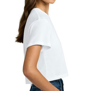 Wholesale Clubwear Women <b>Crop</b> T-Shirt Summer Mesh See Through Short Sleeve Cropped Tee Shirt Custom Logo USA Hot Seller - Product Image 3