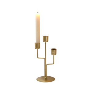 Luxury Modern 3-Arm Gold Metal Candlestick Holder & Elegant Candelabra Centerpiece For Wedding Table Romantic Dinner Decoration - Product Image 1