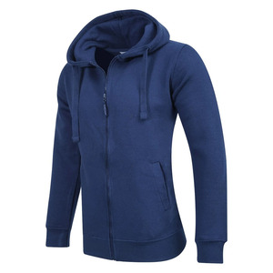 Sweat-shirt à capuche zippé pour homme, en molleton de coton épais, uni, avec logo personnalisé - Product Image 1