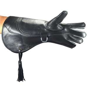 Guantes de Cetrería de Cuero Natural Marrón Suave de Alta Calidad Personalizados, para Mano Izquierda, Equipo para el Manejo de Halcones - Product Image 4