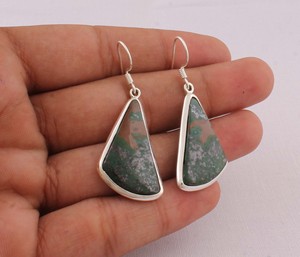 Handmade Fancy Shape Jasper <b>Earrings</b> 925 <b>Sterling</b> <b>Silver</b> Vintage Bohemian Unique Cut <b>Dangle</b> <b>Earrings</b> 2026 Trending Fine Jewelry - Product Image 1