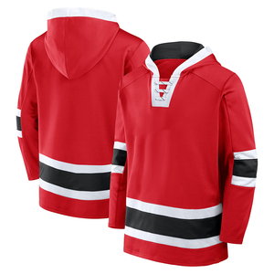 Custom Logo Team Sports Jersey Lace up Pullover Sweatshirt with Embroidery Patch Breathable Unisex Pullover Ice Hockey Hoodie - Product Image 6