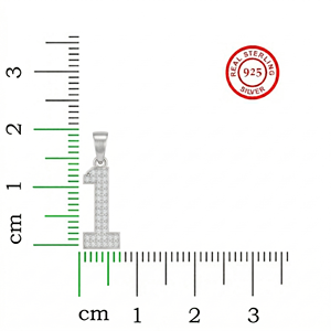 Colgante Diamtrendz Número 1 de la Suerte Sin Cadena, Plata 925 con Circonita Cúbica, Opción Disponible en Oro Sólido de 10K, 14K y 18K - Product Image 5