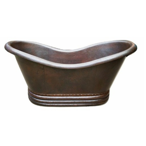 Bañera de cobre puro de lujo, martillada a mano, independiente, doble, estilo antiguo, para decoración de baño de villa. - Product Image 4