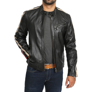 Customized 100% <b>Real</b> <b>Leather</b> Motorcycle <b>Jacket</b> – High Quality Pakistan Winter <b>Jacket</b> for Men with Straps, Wholesale Price - Product Image 4