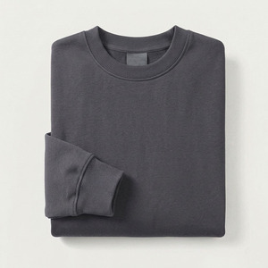 Sudadera de cuello redondo de felpa 100% algodón, edición grande de otoño, 350g, ODM, color liso, transpirable, hombro caído, unisex, top de moda - Product Image 3