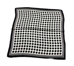Pañuelo cuadrado con estampado de lunares negros, sensación satinada, muy suave, pañuelo para la cabeza para hombre y mujer - Product Image 1