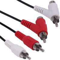 2 RCA erkek 2 RCA erkek + RCA kadın Piggyback uzatma ses Video AV adaptör kablosu