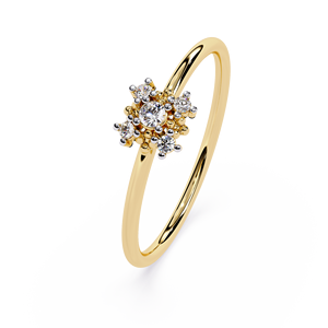 แหวนเพชรทรงกลมเรียบหรูมินิมอลสำหรับผู้หญิง ทองคำแท้ 14k เหมาะสำหรับเป็นของขวัญ งานหมั้น วันครบรอบแต่งงาน - Product Image 3
