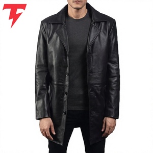 Venta Directa de Fábrica, Precio al por Mayor, Abrigos de Cuero Genuino para Hombre, Ajustables, Impermeables, Transpirables, de Doble Botonadura, Nueva Llegada - Product Image 1