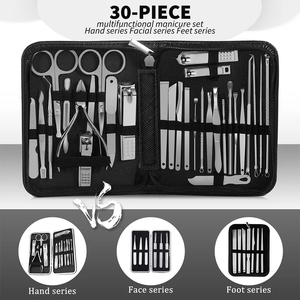 2026 Professional Manicure <b>Kit</b> With Pu Leather Case <b>Nail</b> Care Multi Function 16 Pcs Stainless Steel <b>Nail</b> Clippers Tools - Product Image 5