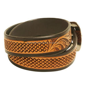 High Quality Durable Western Leather Tooling <b>belt</b> with hand carving design tooled leather <b>cowboy</b> cowgirl <b>belt</b> - Product Image 6
