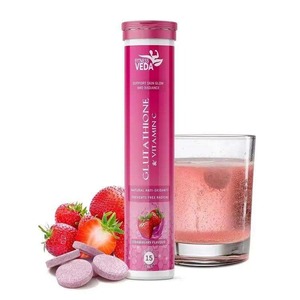 Glutathion de haute qualité avec vitamine C, 15 comprimés effervescents pour les soins de la peau, la santé, le bien-être naturel, soutien antioxydant quotidien - Product Image 2