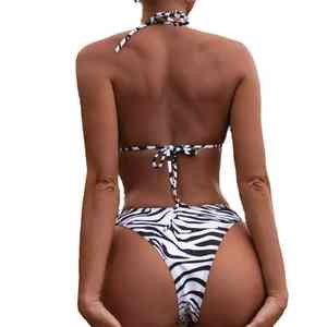 Conjunto de Bikini de tela suave con estampado por sublimación, traje de baño de tacto lujoso para mujer, traje de baño de dos piezas de Material único para amantes de la moda - Product Image 2