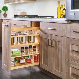 Space Saving Soft Close Wood Pull Out Cabinet Organizer Slide Shelf Spice Rack <b>Drawer</b> for Kitchen Bathroom Cabinets - Product Image 5