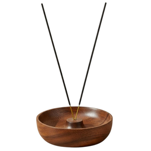 <b>Decorative</b> Wooden Bowl Incense Holder | Handmade Ash Catcher Incense Stick Burner for Pooja Aromatherapy Meditation Home <b>Decor</b> - Product Image 1