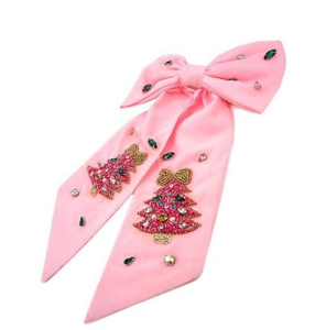 Lazos para el cabello con cuentas bordadas a mano, personalizados con el nombre del equipo, pinzas para el cabello con cuentas, accesorio para el cabello de moda, cinta cruzada con cuentas de semillas - Product Image 6