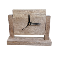 Horloge de bureau miniature en bois faite à la main, mouvement à quartz, écologique, forme triangulaire, design moderne, logo personnalisable, horloge de bureau décorative