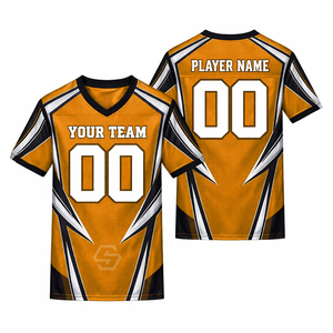 Camiseta de Fútbol Personalizada OEM con Estampado por Sublimación, Patrón 3D, Cuello en V, Malla Transpirable, Manga Corta, Absorbe la Humedad, 100% Poliéster, Unisex para Adultos - Product Image 3