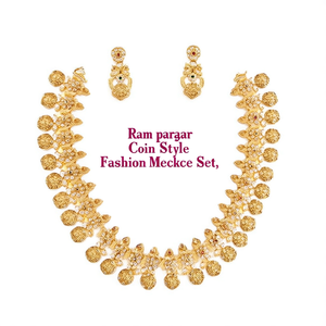 Ram Parivar Zircon Coin Style Gold Plated Alloy Fashion Necklace and Earring Set for Anniversary - Product Image 2